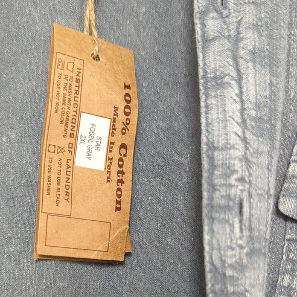 Cotton Natural Mens Long Sleeve Halo Fossil Gray Shirt XXL Lightweight NWT HTF - Picture 8 of 15